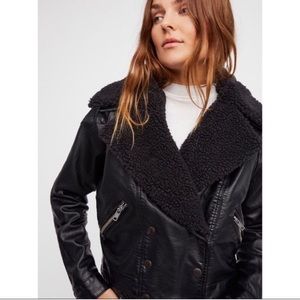 Free People Haley Vegan leather moto jacket